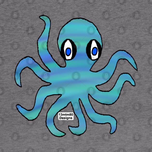 Blue Green Octopus (dark) by 13mtm80-Designs
